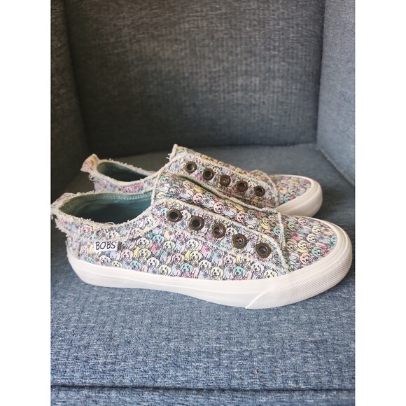Bobs from Skechers Women's Multicolored Dogs Print Slip-on Shoes Size 6.5 - Picture 1 of 10